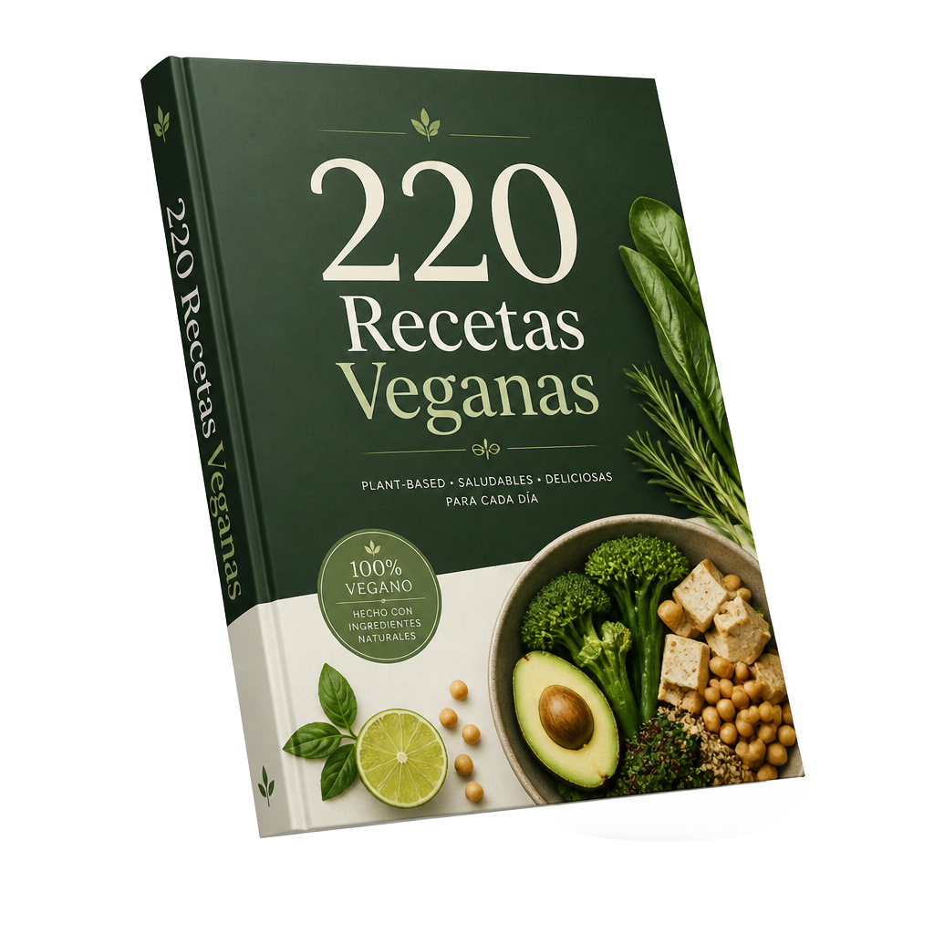 Mockup del libro 220 Recetas Veganas